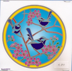 Nálepka - Blue Wrens 14cm