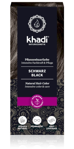 Rostlinná barva na vlasy Khadi BLACK 100g