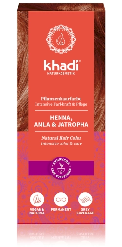 Khadi rostlinná barva na vlasy HENNA & AMLA & JATROPHA 100g