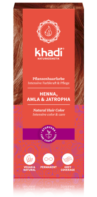 Khadi rostlinná barva na vlasy HENNA & AMLA & JATROPHA 100g