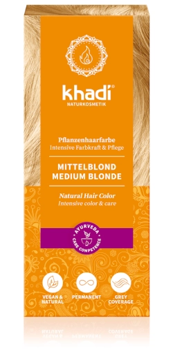 Khadi Rostlinná barva na vlasy Středně blond 100g
