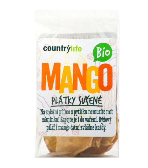 Sušené mango 80g BIO Sušené mango v bio kvalitě je velmi všestranná pochoutka. Zralé plody se po sklizni oloupou, nakrájí a šetrně usuší.Nakrájené na...
