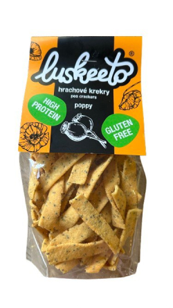 Farmářské luštěninové krekry - mák Luskeeto 70g