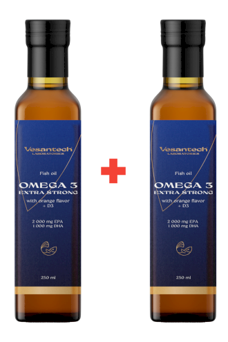 1+1 Vesantech Omega 3 EXTRA STRONG rybí olej 250 ml