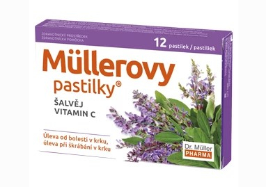   Müllerovy pastilky® se šalvějí a dalšími bylinnými extrakty. Obsah medu a vitaminu C zlepšuje chuť pastilky.šalvěj.  zmírňuje...