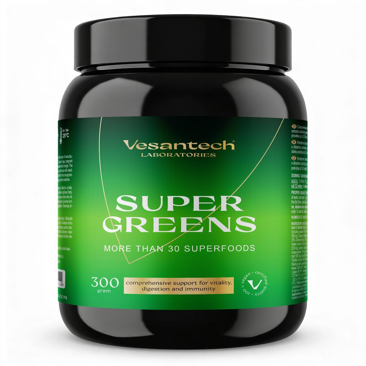Vesantech Super Greens – Objevte sílu více než 30 superpotravin v jedné denní dávceGreens Complex je prémiový zelený prášek, který...