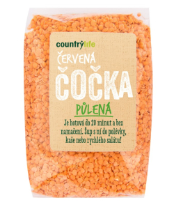 Červená loupaná čočka, špalíky 500g