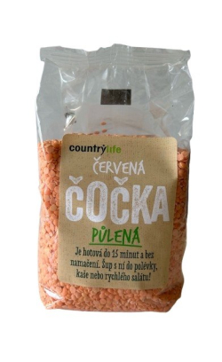 Červená loupaná čočka, špalíky 500g